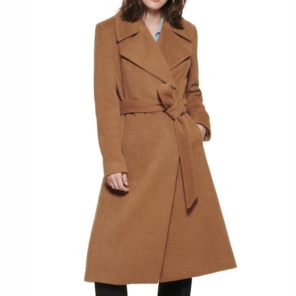 Karl Lagerfeld wool camel coat